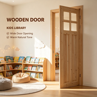 Fine Grain Fir Solid Glass Door Solid Timber Interior Door for New House Whole-home Decoration