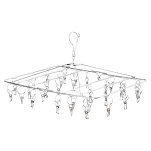 ไม้แขวนเสื้อสแตนเลสแบบพับได้พร้อมคลิปหนีบ ราวตากผ้ารูปสี่เหลี่ยมผืนผ้า ทนทานต่อการเกิดสนิม สำหรับชุดชั้นใน ถุงเท้า ผ้าเช็ดตัว ผ้าอ้อมเด็ก - Product Image 3