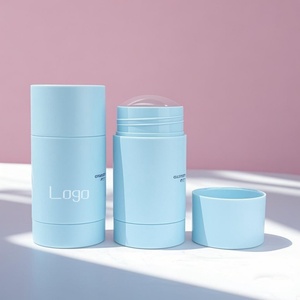 Round Twist up Salve <b>Plastic</b> Deodorant <b>Tube</b> 15ml 30ml 50ml 75g Matte Blue Color Empty <b>Plastic</b> Deodorant Stick Container - Product Image 2