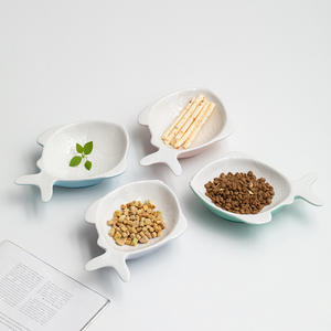 Gato cerâmico pequeno peixe-dado forma criativo bonito Tigela Anti-inclinação Food Bowl gato Comer e beber Tigela - Product Image 2