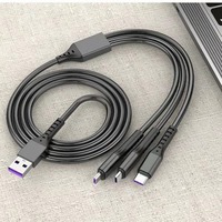 KABEL LOGO 66W 3-in-1 Pengisian Cepat dengan Desain Anyaman untuk Konektor Micro USB dan Type-C untuk Pengisian Cepat dan Transfer Data