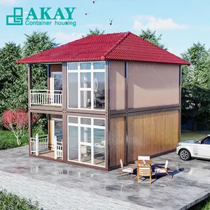 Galvanized Prefabricated House Villa Container Homes 40Ft Luxury House Container Prefabricated House With Toilet