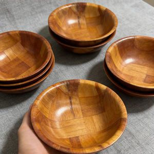 Tazones Redondos de Bambú, Ligeros, Sostenibles, Ecológicos, Artesanías, Logotipo Personalizado para Ensaladas, Sopas, Vajilla para el Hogar, Hotel - Product Image 2