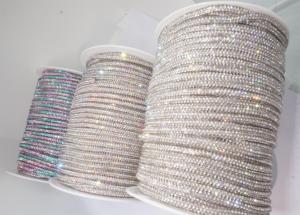 <span class=keywords><strong>Cordon</strong></span> décoratif SINRONG en forme de <span class=keywords><strong>diamant</strong></span>, multicolore, rond, en tube, 6 rangées de cristaux, pour chaussures, bricolage - Product Image 4