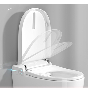 WC intelligent haut de gamme en céramique électrique allongé avec capteur de pied, télécommande, siège chauffant et fonction autonettoyante - Product Image 2