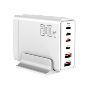 Estación de Carga Multipuerto Super Rápida de <span class=keywords><strong>200W</strong></span> GaN Tipo C 4C2A de 6 Puertos para Todos los Teléfonos Móviles, Cargador de Escritorio USB C PD de 65W 100W para Portátiles - Product Image 6