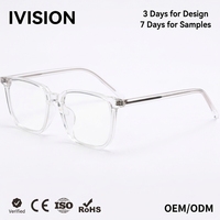 Monture de lunettes vintage en acétate transparent pour femme, monture optique translucide avec branches en métal, prête pour verres correcteurs, vente en gros