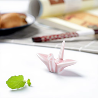 Reposapalillos de Origami Colorido con Forma de Grulla, Soporte para Palillos, Accesorio de Mesa Mini