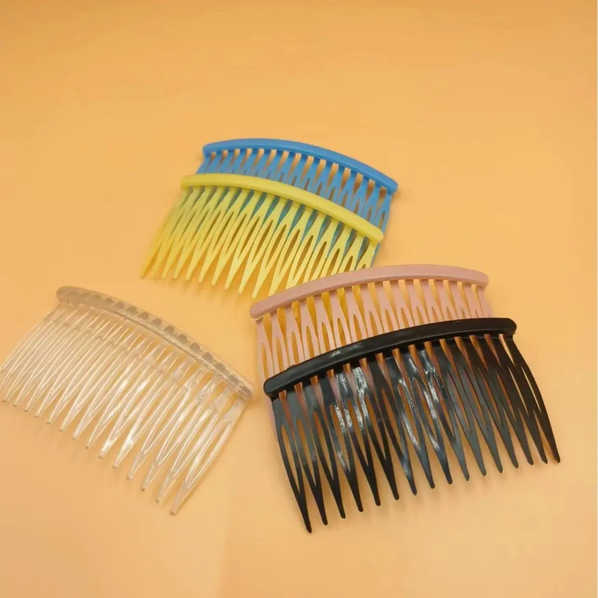 HY 2024 sisir sisipan warna solid sederhana 16 gigi sisir besar dewasa poni rambut kartu mode wanita