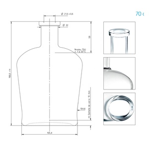 Chai rượu Whisky, <span class=keywords><strong>Vodka</strong></span>, Gin thiết kế tùy chỉnh, hình tròn, dung tích 700ml, 500ml, 750ml, có logo nổi - Product Image 4