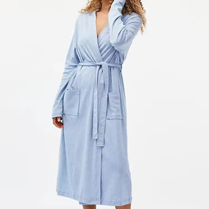 Vestaglia da Notte per Donna 100% Cotone, Manica Lunga, Organica, Ecologica, Pigiama Elegante per Signore - Product Image 3