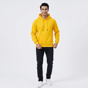 Sweat à capuche décontracté streetwear pour homme, coupe oversize, 100% coton respirant 360g, style vintage urbain, hiver, couleur Olid Mustard - Product Image 1