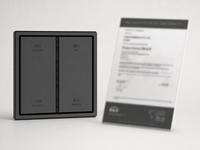 Interrupteur mural intelligent KNX 2 gangs 4 commandes, construction métallique, indice de protection IP20, télécommande, domotique pour maisons de retraite