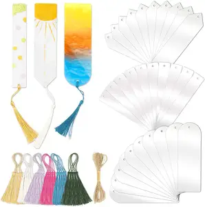 30pcs 3 Type Acrylic Bookmark Blanks Set Acrylic Bookmark Blank Bookmarks With Tassels