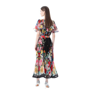 Abito <span class=keywords><strong>lungo</strong></span> floreale plissettato <span class=keywords><strong>monospalla</strong></span> - Product Image 6