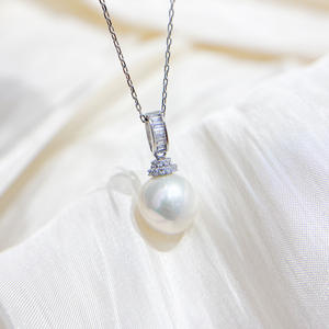 Accesorios de Perlas DIY, Colgante de Plata S925, Base Vacía para Barra de 10-15 mm, Collar de Moda para Mujer, 31463DIY, Dijes de Diamantes - Product Image 4