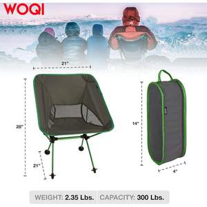Chaise pliante d'extérieur Woqi 71X53X53cm, structure en aluminium, tissu Oxford, chaise de camping de jardin, vert clair, portable et compacte - Product Image 3