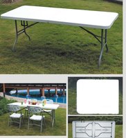 Table pliante rectangulaire bon marché de 6FT 180cm Tables pliantes en plastique HDPE pour événements en plein air