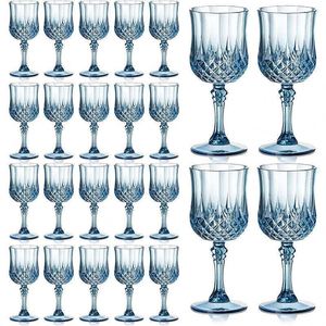 Verres à vin en plastique bleu vintage transparents style rétro pour réceptions de mariage et événements festifs - Product Image 2