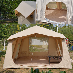 Tente de camping familiale imperméable en Oxford 420D, personnalisée, 13,68 m², gonflable, deux chambres, design multi-<span class=keywords><strong>portes</strong></span> - Product Image 4