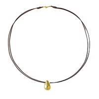 Kalung Liontin Mutiara Saturnus Tetesan Air Pasokan Langsung Pabrik, Rantai Sweater Minimalis Unisex Berlapis Platinum Tembaga, Hadiah