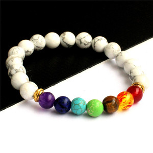 Wholesale New Style Colorful Beaded Bracelet Natural <b>Stone</b> <b>Beads</b> Healing Energy Lava <b>Stone</b> Crystal Round Stretch Bracelet - Product Image 3