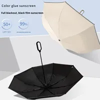 Parapluie mains libres personnalisé avec logo, parapluie pliant à boucle annulaire, parapluie pliable coupe-vent, protection UV, parapluie personnalisé