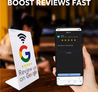 Panneau NFC et code QR personnalisé pour avis clients, avec cartes de visite numériques, analyse des données et page d'accueil personnalisable