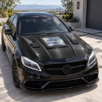 Cache-moteur transparent en fibre de carbone 3K sergé brillant pour Mercedes-Benz Classe CLS W218 (CLS300, CLS350, CLS63) – Pièce de modification à visser