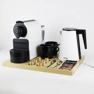 Honey son Hotel Kaffee maschine mit Wasserkocher Tablett Set/Willkommen Tablett für Hotel Luxury Blossom Hotel Supplies