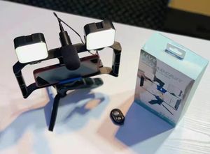 Kit Video Rig per fotocamere per Smartphone, stabilizzatore telefonico + microfono + supporto per treppiede + luce LED Streaming Live Set di registrazione Youtube - Product Image 3