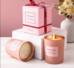 Lilin merah muda Aroma alami romantis lilin beraroma lilin kedelai kotak hadiah mewah label pribadi untuk pernikahan Natal wanita - Product Image 1