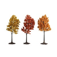 Arbre artificiel miniature en plastique pour table de sable, modèle de paysage d'automne, avec socle, pour micro-environnement artistique