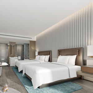 Custom <b>Queen</b> King Double <b>Size</b> Wood Veneer Design Wooden Hotel <b>Beds</b> 5 Star - Product Image 1