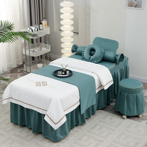 Nuova Copertura e Lenzuolo per Lettino da Massaggio di Lusso 200TC Reversibile in Poliestere per Hotel, Centri Estetici e Spa - Product Image 3