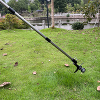 Outil de nettoyage et de désherbage à long manche détachable DD2963 avec roues, pour trottoir, pelouse, espaces entre les dalles, extracteur de mauvaises herbes, outil pour pot de fleurs et jardinière