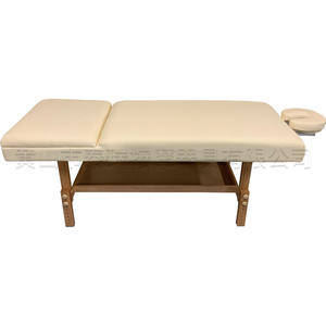 Fixed Wooden <b>Legs</b> Non-Folding <b>Massage</b> Bed for Beauty SPA Leisure Home Use-Body Embroidery & Moxibustion Therapy Bed - Product Image 5