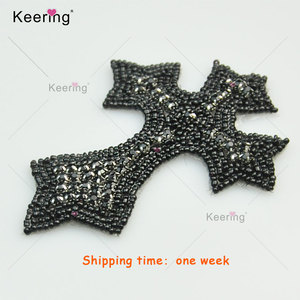 WRA-982 Online alışveriş tedarikçisi parlatıcı sıcak düzeltme taklidi çapraz aplike DIY düzeltme Bling Bling boncuklu yamalar - Product Image 3