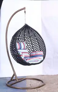 Rattan Schwing stuhl hängende Terrasse Garten geflochtener hängender Ei-Swing-Stuhl Kissen Gartenmöbel