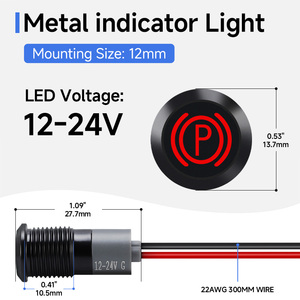 Vaneaims Tùy Chỉnh 12Mm LED Tín Hiệu Ánh Sáng Thiết Lập 7Pcs Nhôm Nhà Ở Xe Bảng Điều Chỉnh Sửa Đổi Chỉ Số Cho 12-24V Xe Máy Biểu Tượng - Product Image 3