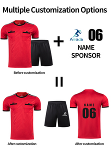 Maillot d'arbitre de football au design raffiné, personnalisable, respirant, ensemble uniforme d'arbitre de football pour hommes - Product Image 2