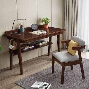 Modern Minimalist Solid Wood Kids Desk With Storage <b>Shelf</b> Study Table For Bedroom Or Study Room Natural Wood Color - Product Image 4