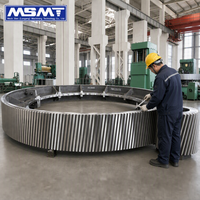 Ensemble de couronnes segmentées et pignons sur mesure en acier forgé, grand module, OEM pour four rotatif, broyeur à boulets, couronne d'engrenage minier