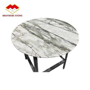 China Clivia losa de mármol blanco <span class=keywords><strong>libro</strong></span> Partido Blanco verde venas mármol mesa de comedor conjunto 6 sillas - Product Image 2