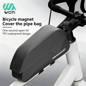 Yueli Bicycle <b>Top</b> Tube Bag Magnetic <b>Flip</b> <b>Top</b> Waterproof 3D Design For Road Mountain Bikes - Product Image 1