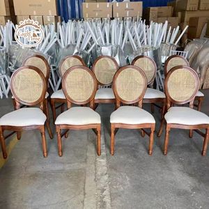 Chaise Louis <span class=keywords><strong>de</strong></span> salle à manger avec dossier rond, meubles <span class=keywords><strong>de</strong></span> <span class=keywords><strong>luxe</strong></span> en bois et résine, chaises Louis <span class=keywords><strong>Florence</strong></span> pour événements et banquets - Product Image 3