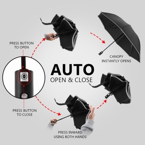 ร่มพับ 3 ตอนแบบกันลม สำหรับเดินทาง พร้อมไฟ LED อัตโนมัติ ดีไซน์พกพาสะดวก สายสะท้อนแสง ลายม้าลาย - Product Image 5