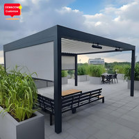 Alüminyum Pergola Açık Hava Su Geçirmez Ayarlanabilir Panjurlu Çatı Bahçe Yapısı Pergola Bioclimatica Alüminyum 6 X 4