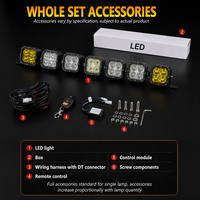 Barra de luz LED enlazable de 5 pulgadas al por mayor, 7x100W de alta potencia, lámpara de conducción tipo spot y flood con arnés de cableado y control remoto