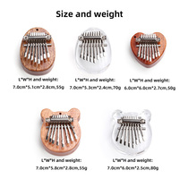 8 Keys Mini Kalimba Thumb Piano Instrument Musical Instrument Mahogany and Acrylic Kalimba for Wholesale